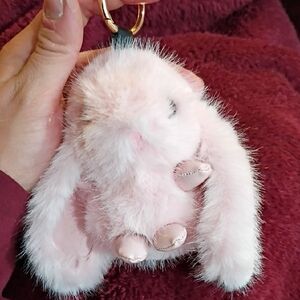 Plush Pink Bunny Keychain